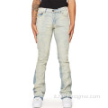 Jeans impilati patchwork hip hop